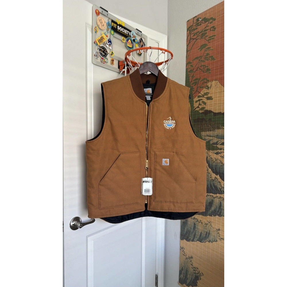 Carhartt Men's Arctic-Quilt Lined Duck Vest - Brown, Large